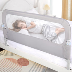 NUTIKAS bed rail guard shown with 47-inch length for full coverage