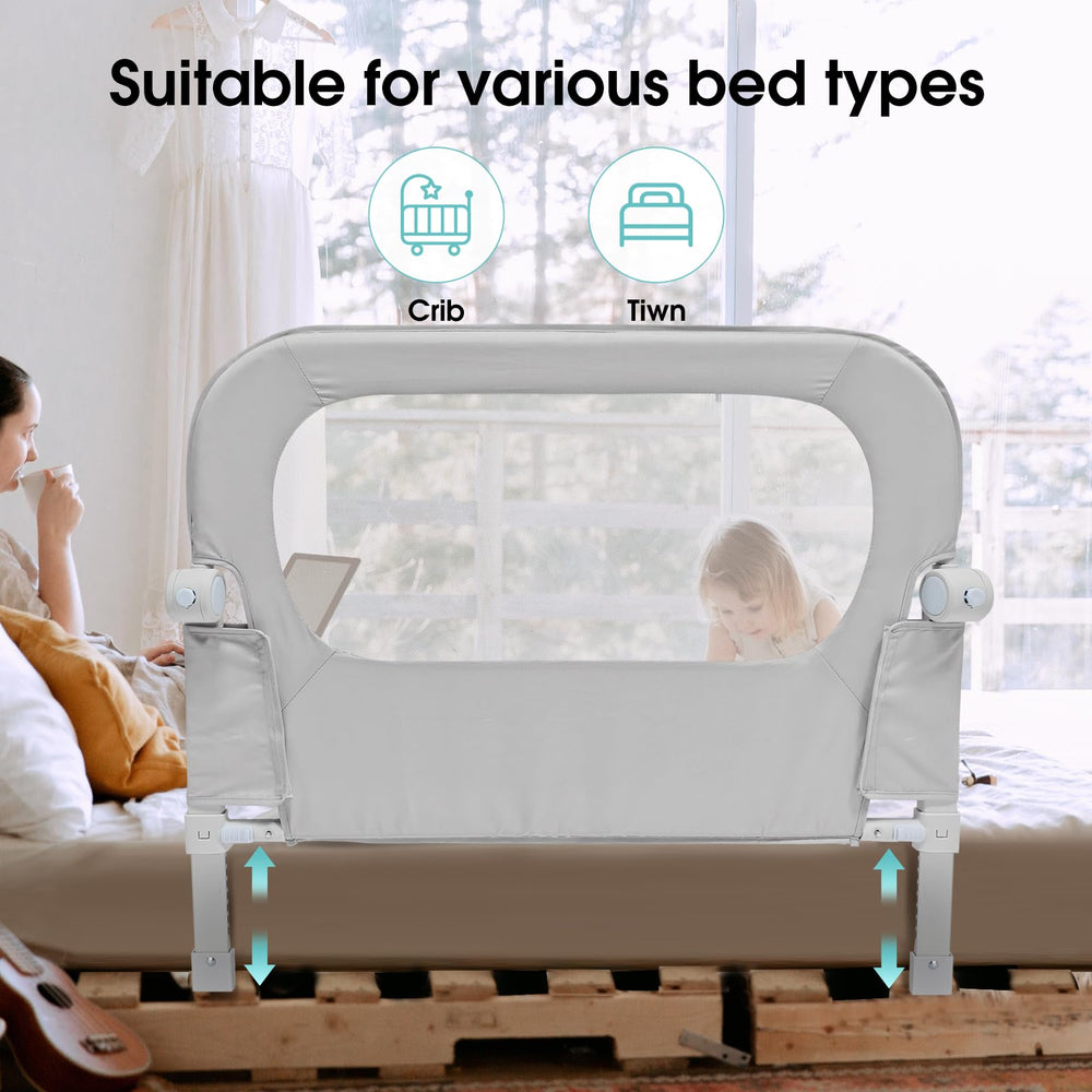 Nutikas bed rail guards from crib to queen bed for safer sides
