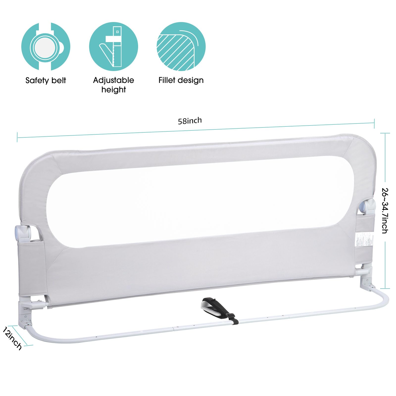 NUTIKAS mesh bed rail offers breathability and visibility