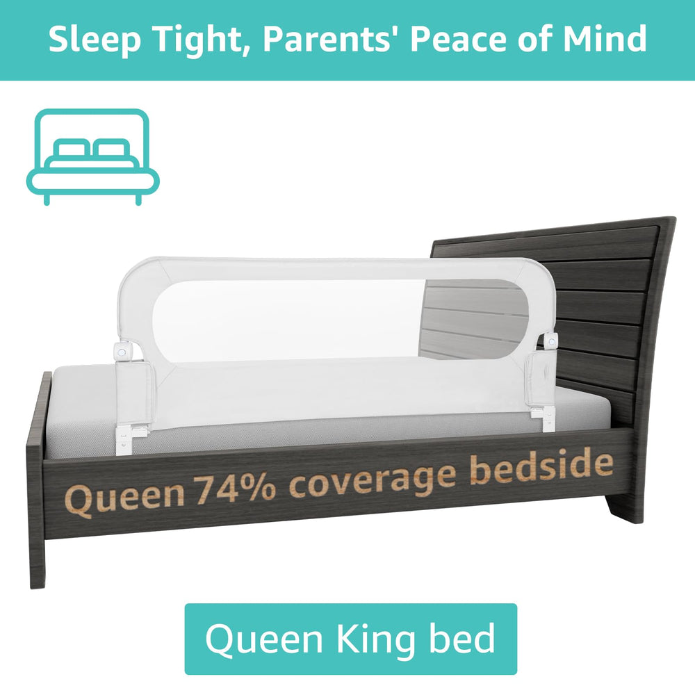 NUTIKAS neutral color bed rail blends with nursery or bedroom décor