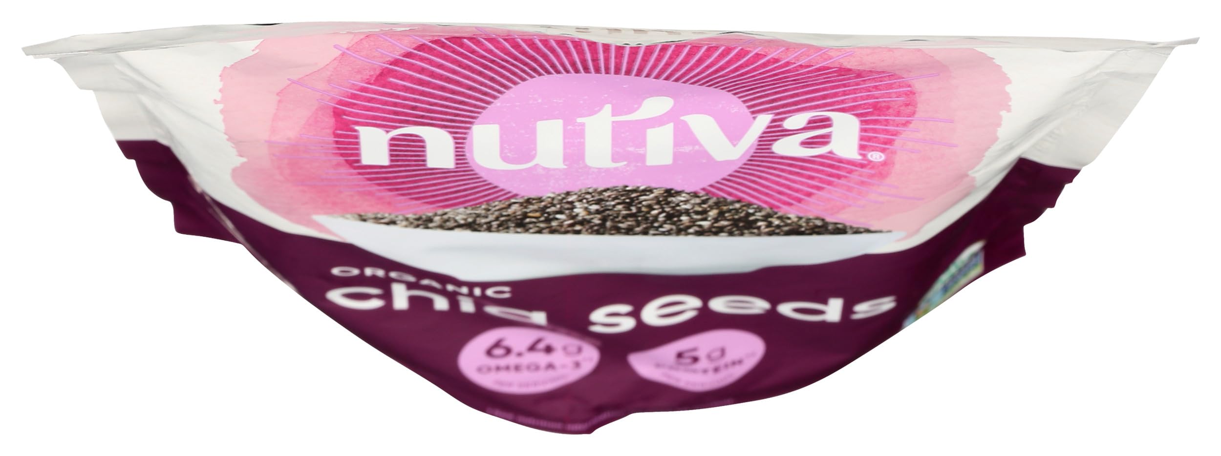 Nutiva chia seeds in smoothie, enhancing protein and omega-3.