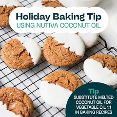 Nutiva butter-flavored coconut oil aroma close-up, showing richness.