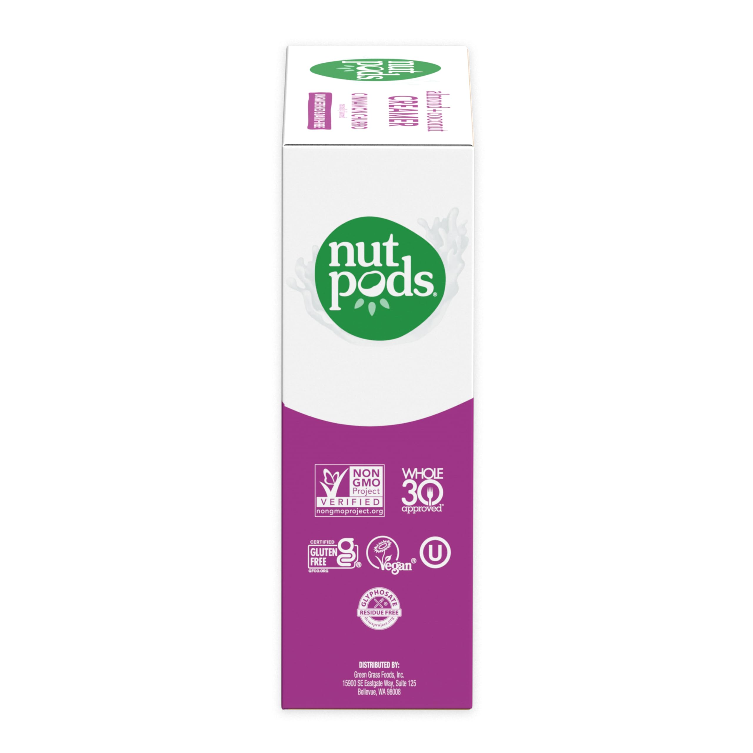 Nutpods Cinnamon Churro creamer label shows keto-friendly, unsweetened dairy-free option.