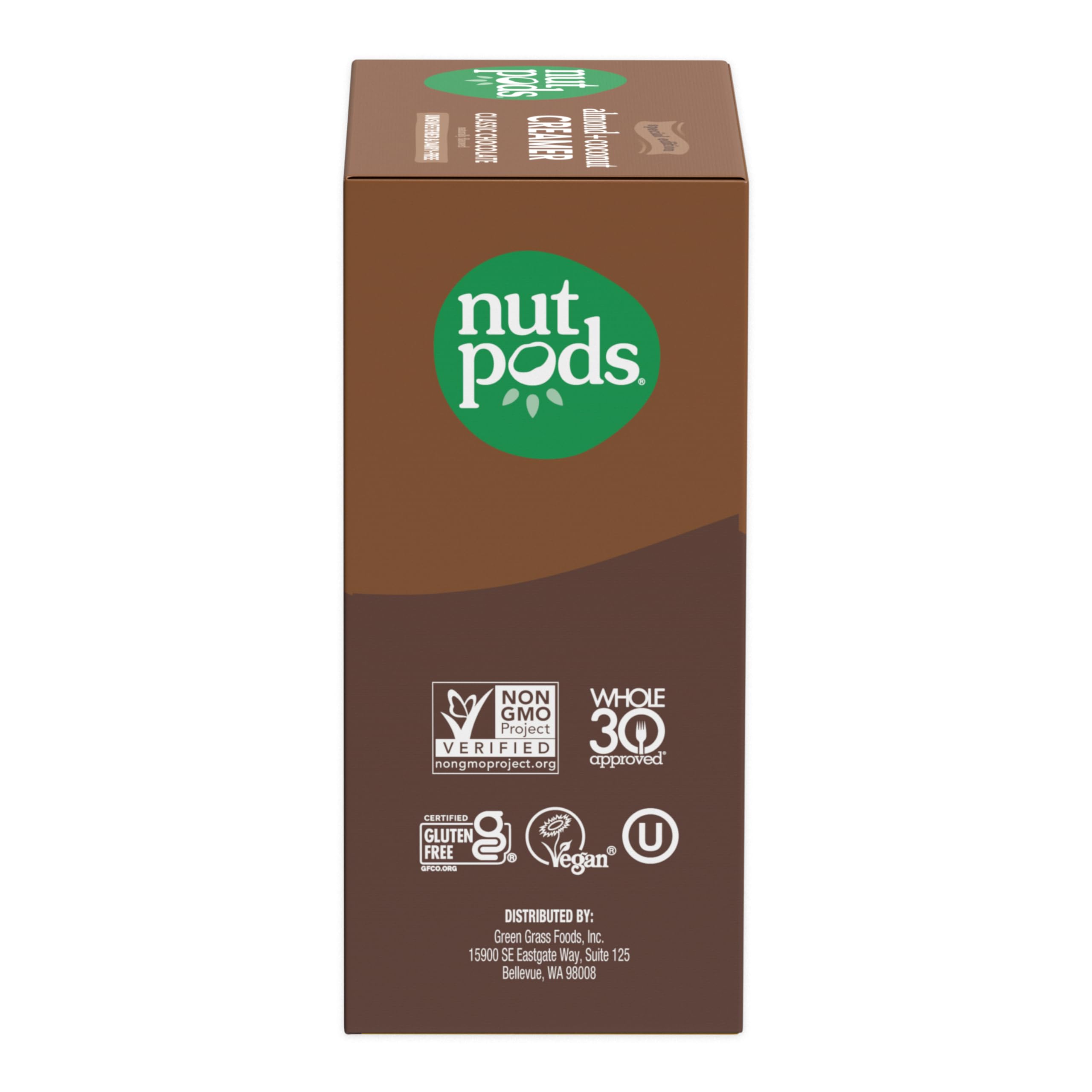 Packaging of nutpods Classic Chocolate creamer in multi-pack for easy storage
