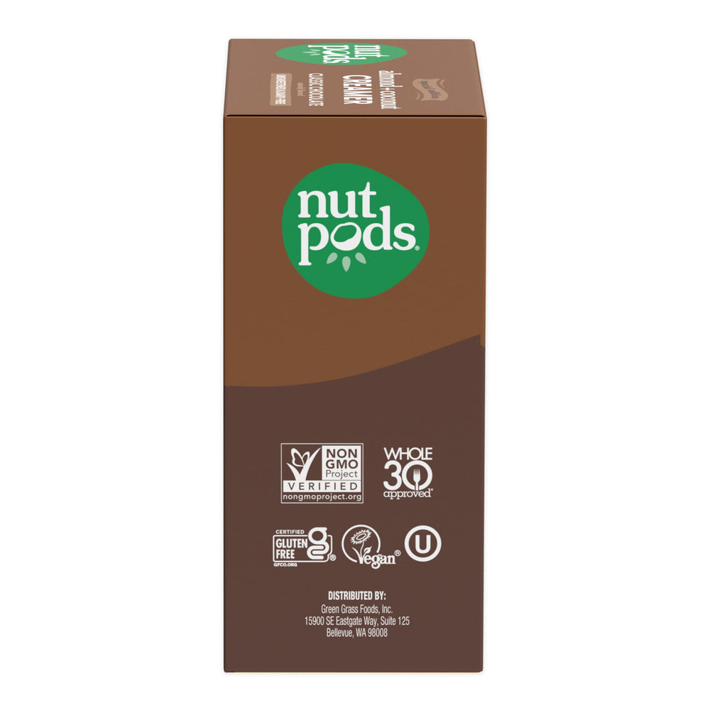 Packaging of nutpods Classic Chocolate creamer in multi-pack for easy storage