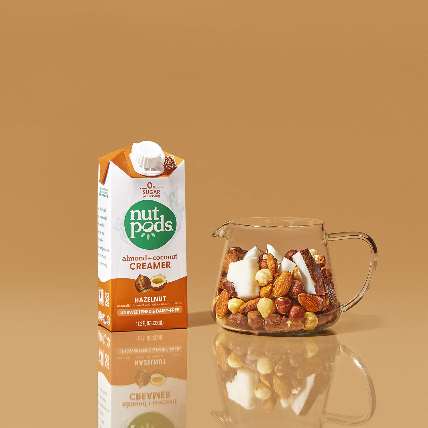 NutPods Hazelnut Creamer gluten-free label highlights dietary versatility.