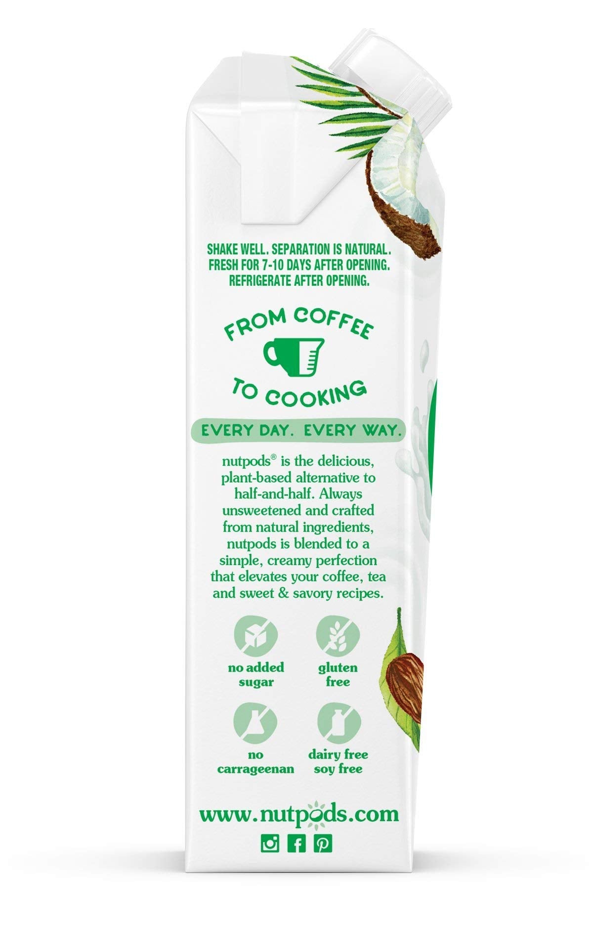 nutpods hazelnut creamer Whole30 icon displayed
