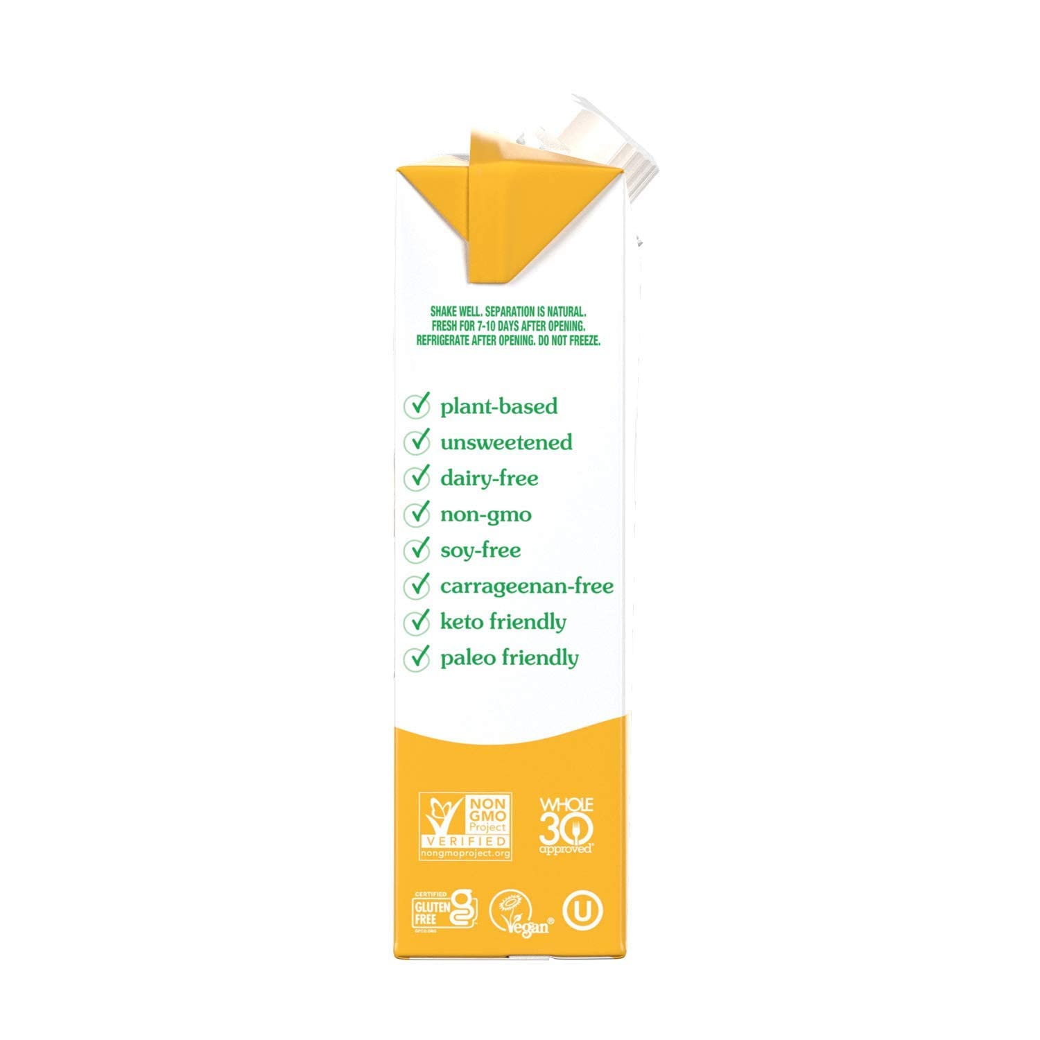Close look at almond and coconut ingredients in Nutpods unsweetened creamer