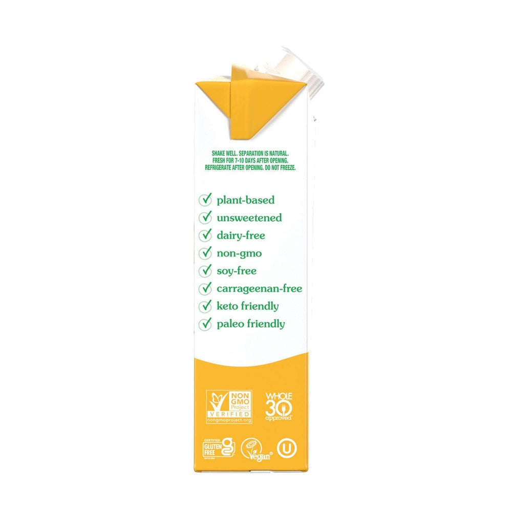 Close look at almond and coconut ingredients in Nutpods unsweetened creamer