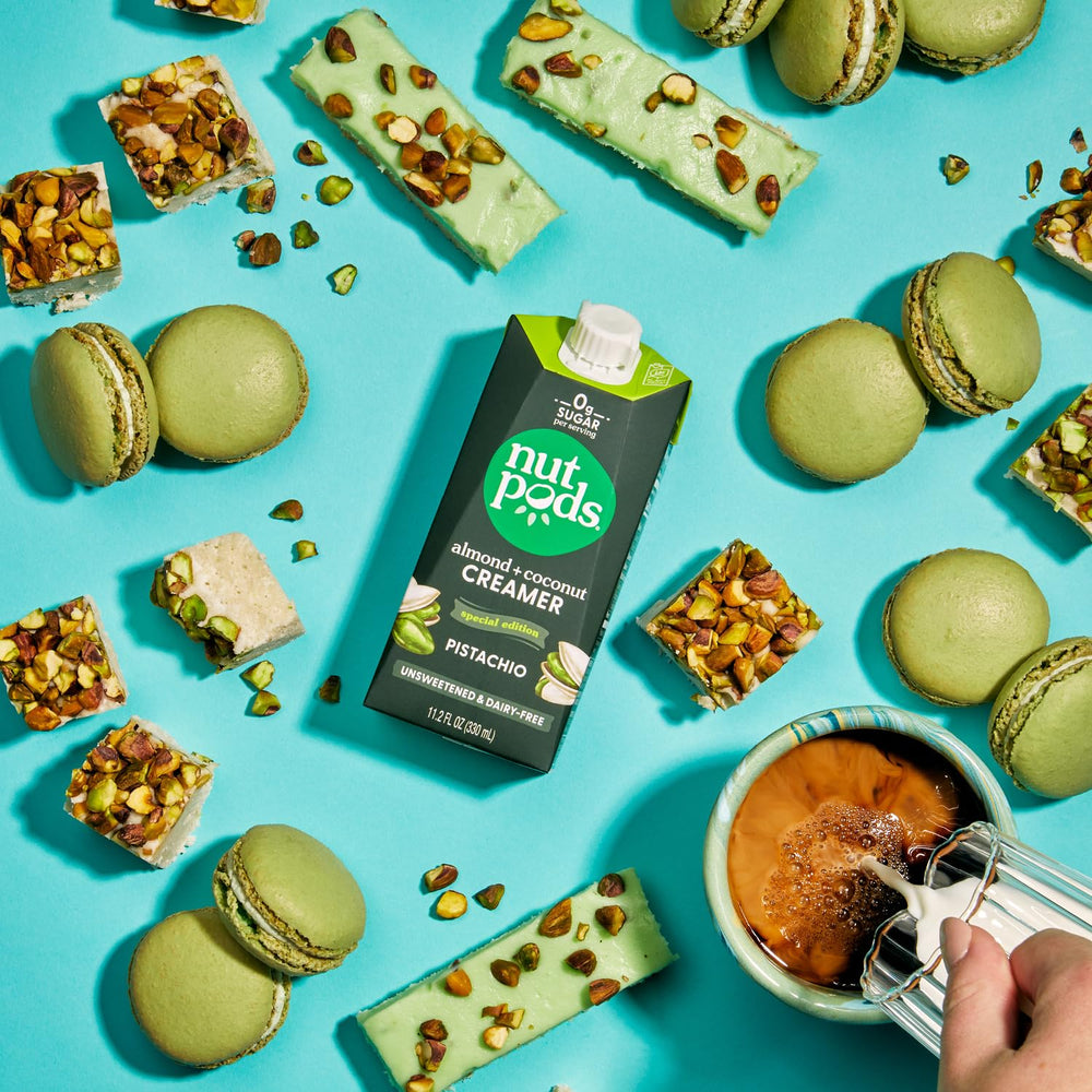 Nutpods Pistachio 3-pack shelf-stable packaging