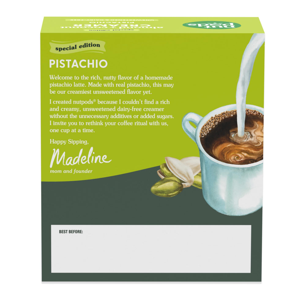 Nutpods Pistachio ingredients list almond and coconut