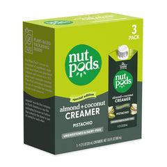 Nutpods Pistachio unsweetened creamer bottle for dairy-free coffee