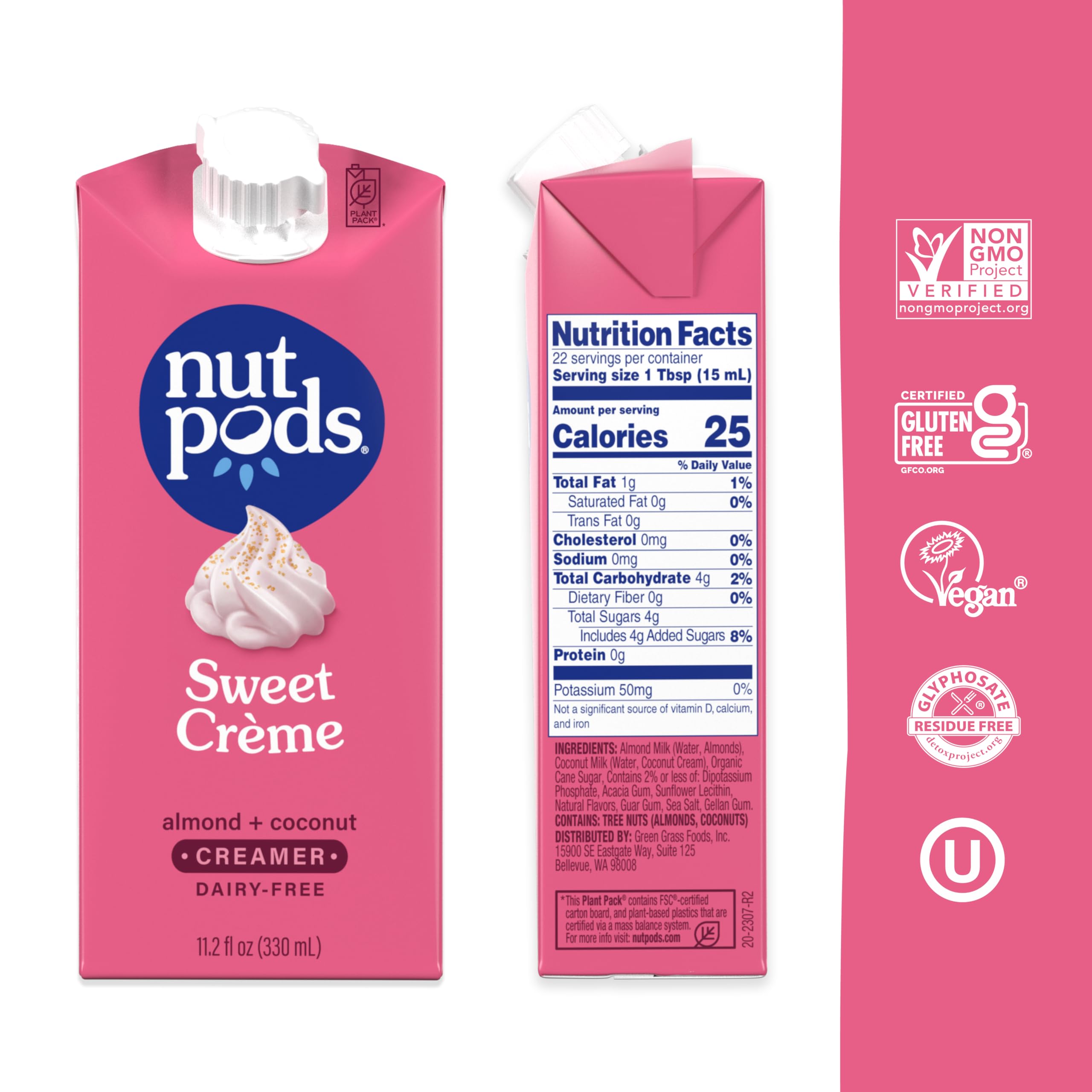 Nutpods Sweet Creme ingredients almond coconut milk highlight plant-based blend ideal for vegan mornings