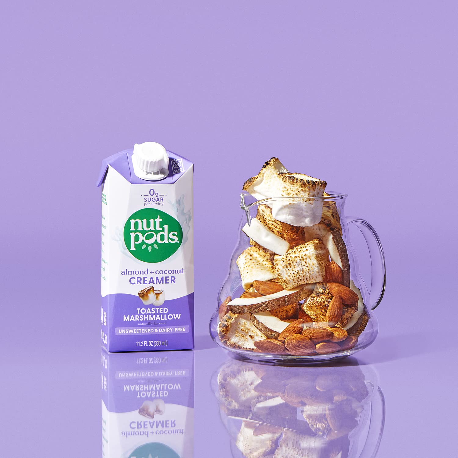 nutpods 3-pack display for Whole30 and keto friendly coffee.