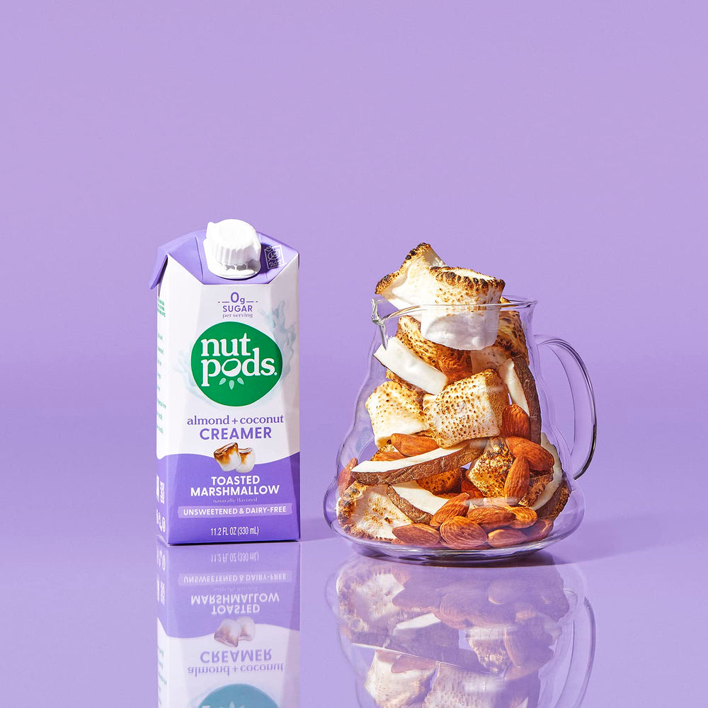 nutpods 3-pack display for Whole30 and keto friendly coffee.