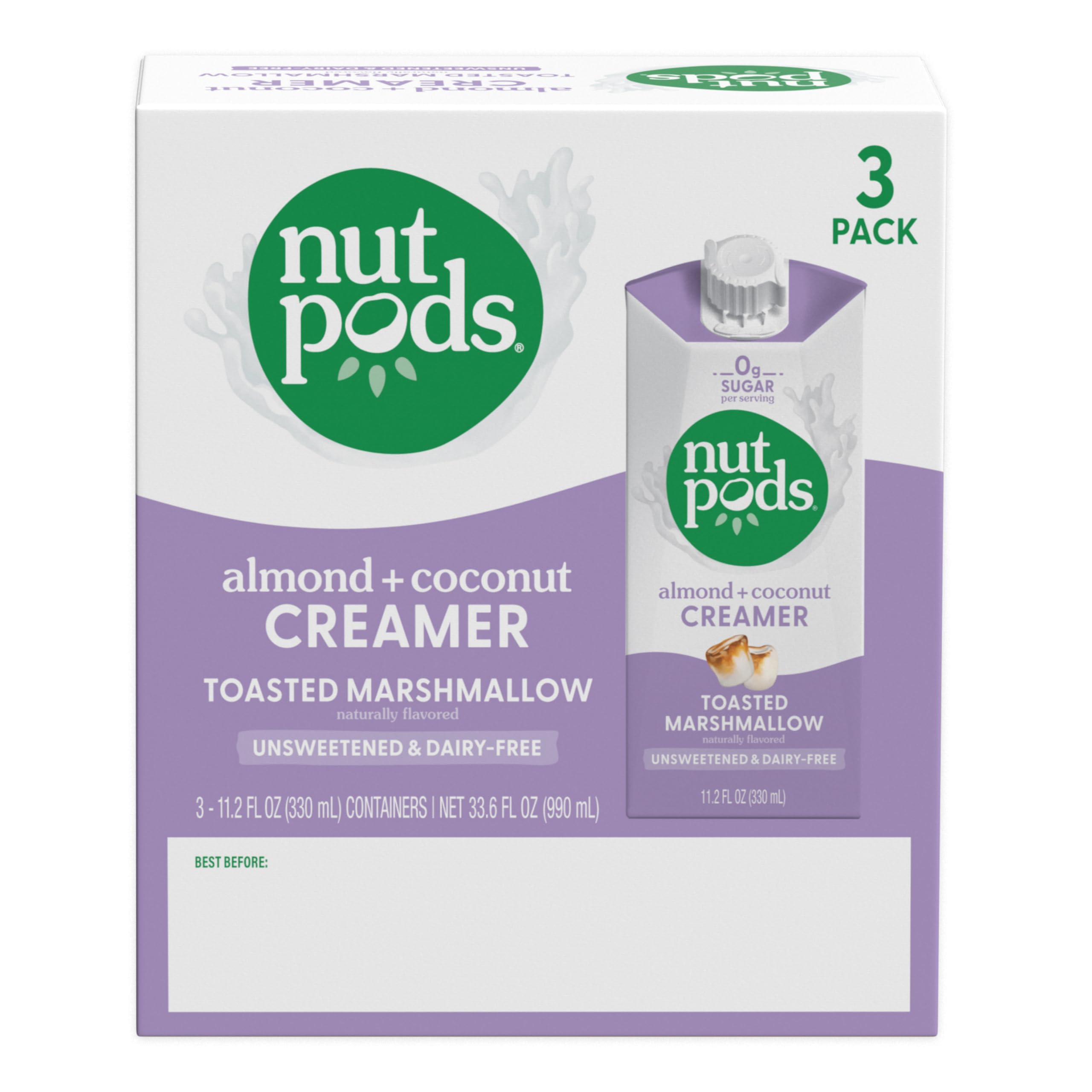 nutpods Toasted Marshmallow creamer cup with light foam topping.