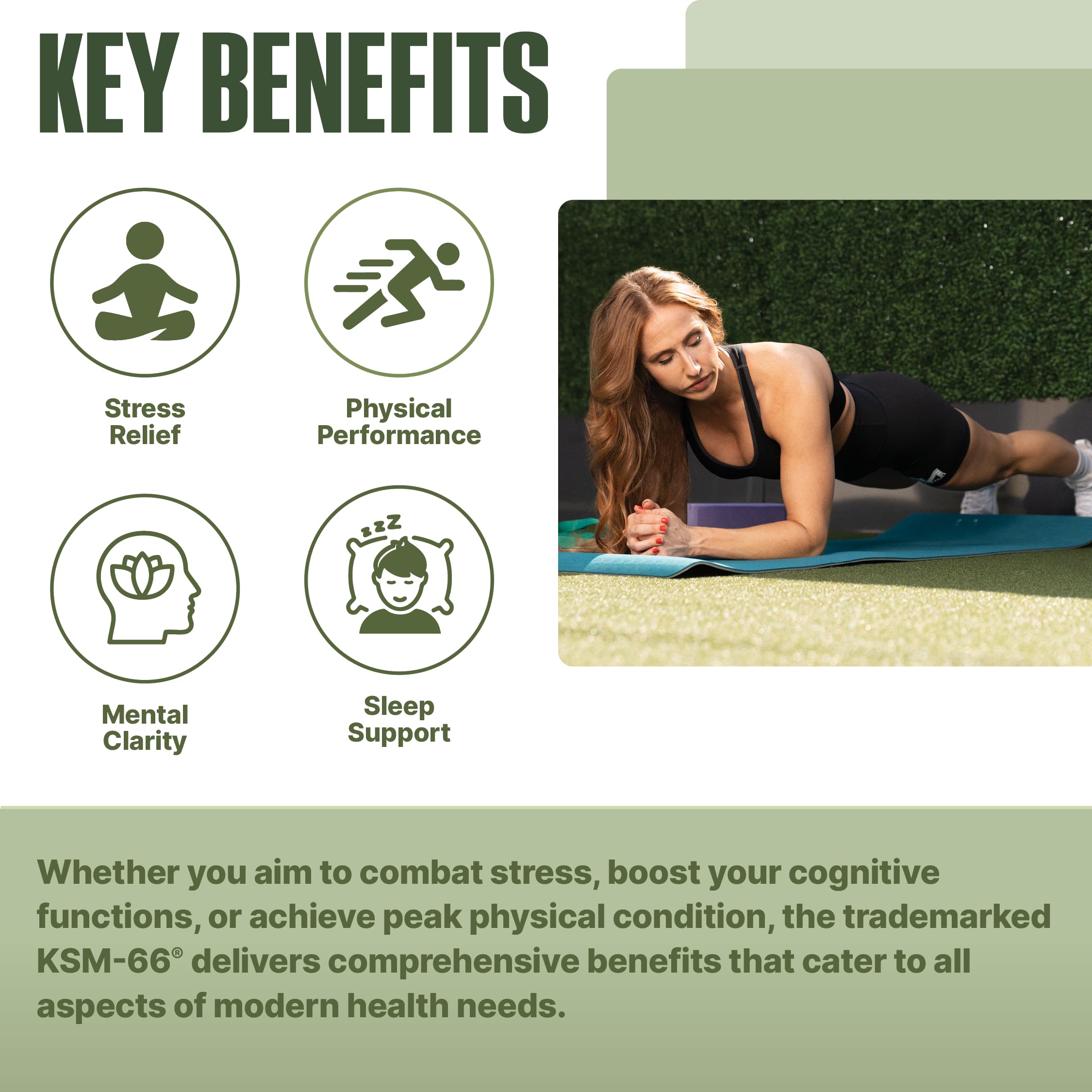 NutraBio Ashwagandha KSM-66 woman energy concept image