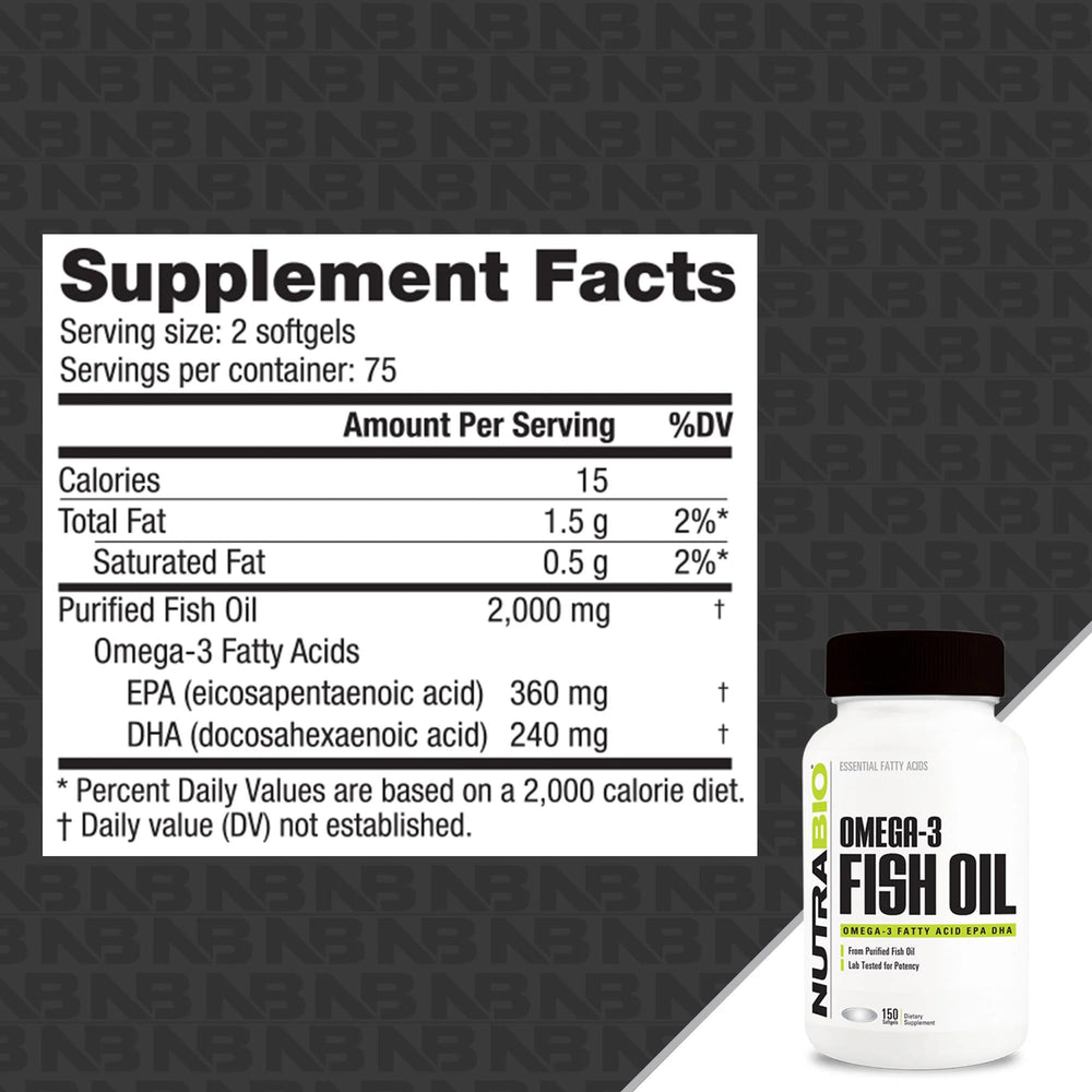 NutraBio Omega-3 bottle pour for easy daily dosage.