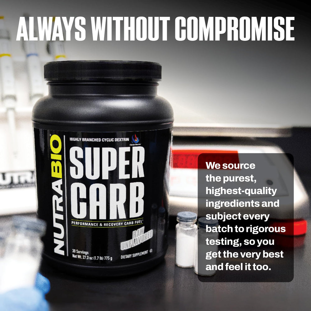 NutraBio Super Carb electrolytes blend graphic emphasizes hydration support