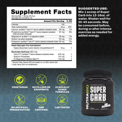 NutraBio Super Carb powder in shaker demonstrating easy hydration during workouts