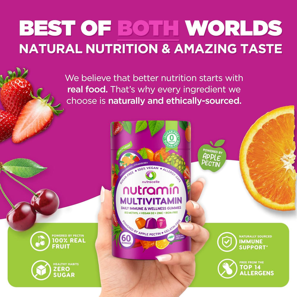 Close-up of Nutramin gummy texture, soft and candy-like