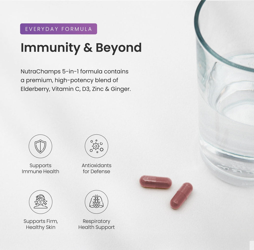 NutraChamps daily dose setup illustrating convenient capsule routine