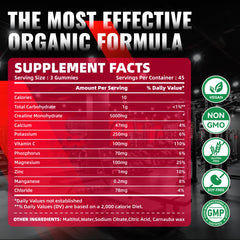 NUTRAGOGO Creatine Gummy bottle label closeup displaying 5 g per serving