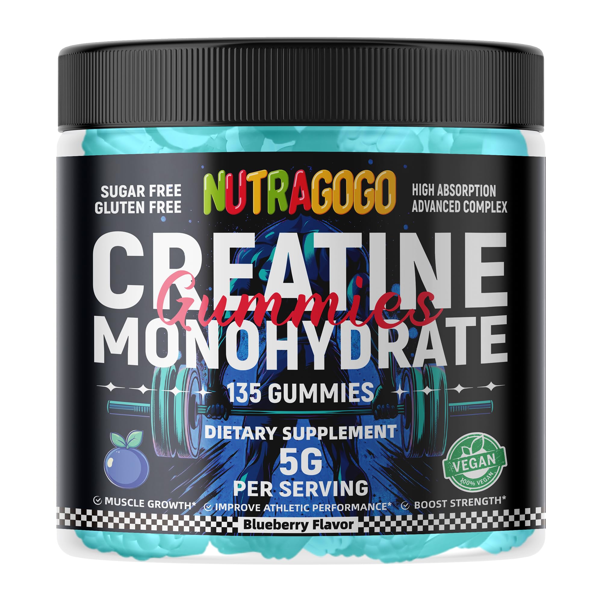 NUTRAGOGO Creatine Gummy easy dosing for workouts