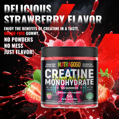 NUTRAGOGO Creatine Gummy serving spoons highlight three-per-serving format