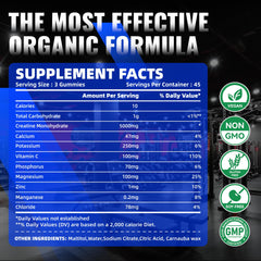 NUTRAGOGO Creatine Gummy three gummies per serving support simple dosing
