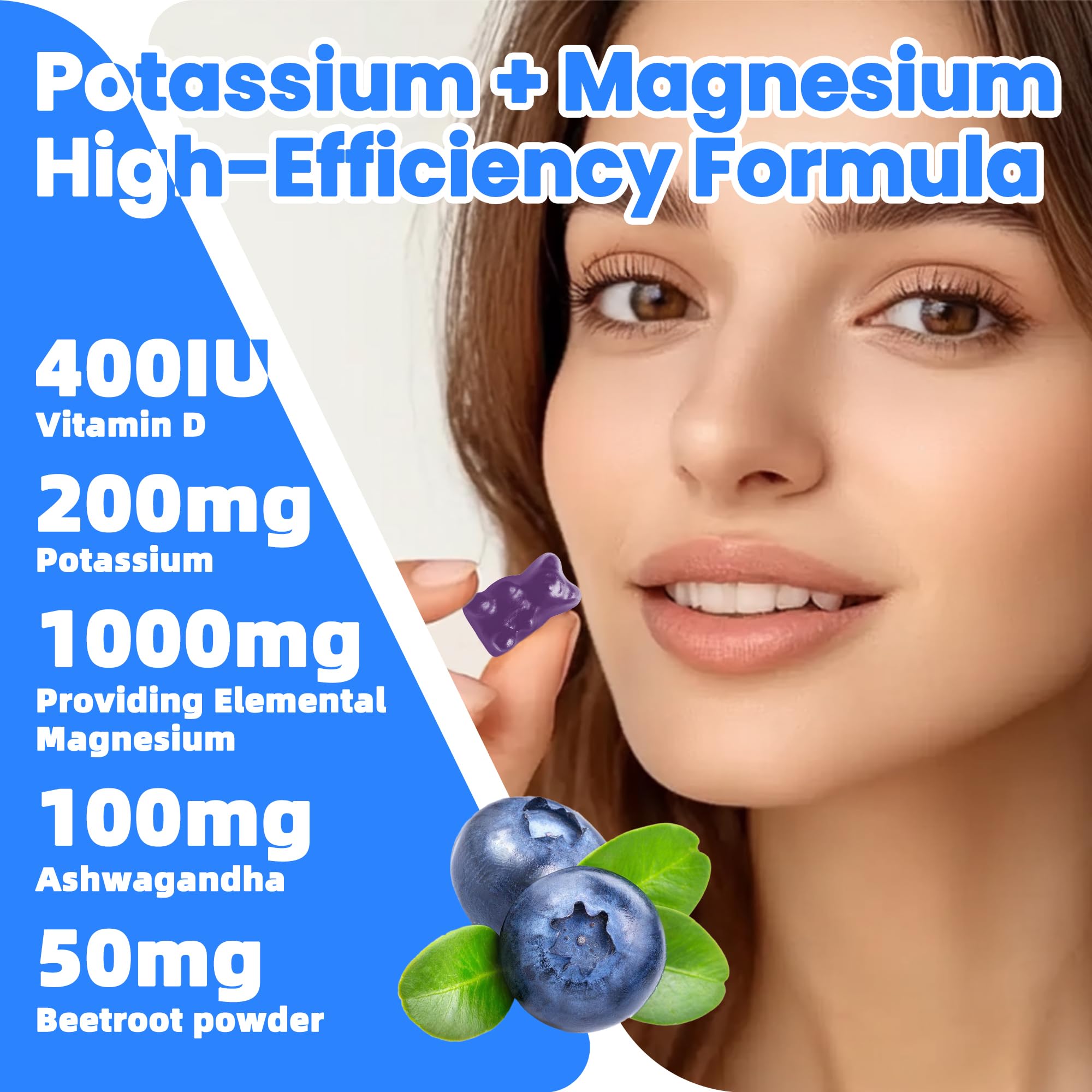 NUTRAGOGO potassium magnesium gummies packaging front with sugar-free label