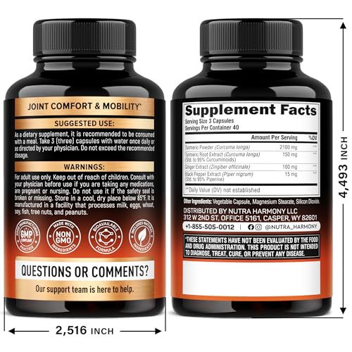 NUTRAHARMONY 150mg curcumin 95% standardized; boosted potency for daily vigor.