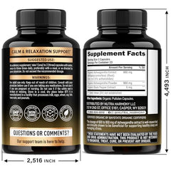 NutraHarmony Ashwagandha root powder beside scoop highlights traditional powder form.