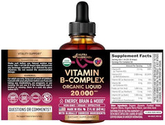 NutraHarmony B-Complex Drops bottle pour for easy daily dosing
