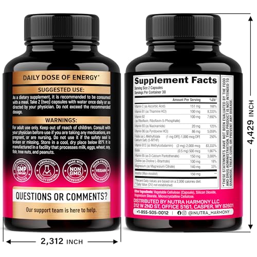 NUTRAHARMONY B-Complex bottle front supports daily energy and focus.