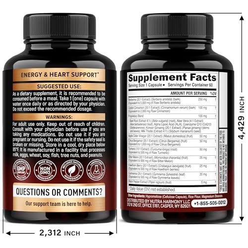 NutraHarmony Berberine capsules in a bottle for on-the-go daily energy.