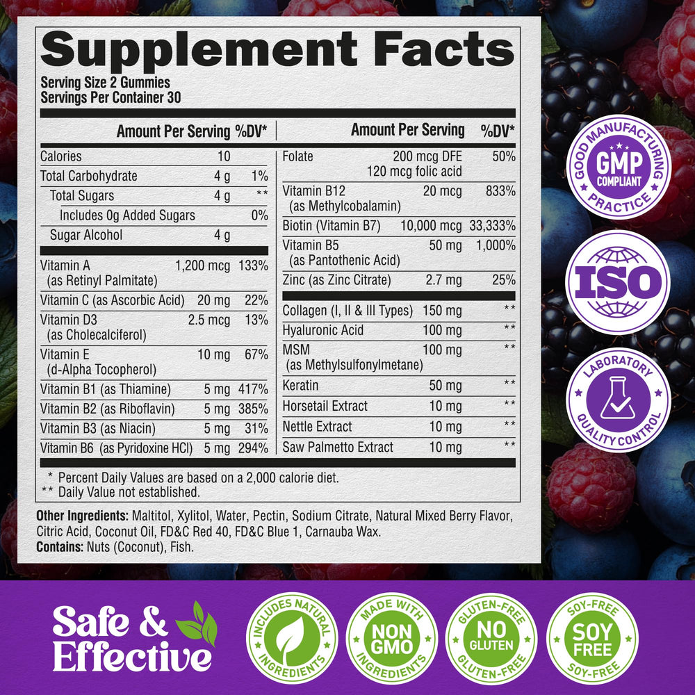 Nutraharmony Biotin Collagen Gummies pack of 2 displayed for value.