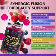 NUTRAHARMONY Biotin Collagen ingredients highlight 21-in-1 nutrients.