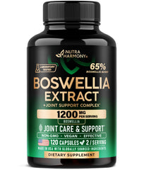 NutraHarmony Boswellia 1200mg bottle for daily joint comfort.