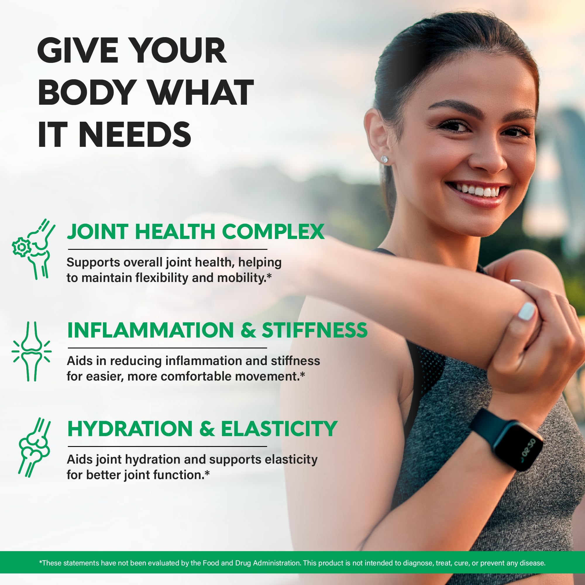 NutraHarmony Boswellia MSM capsules highlighting support for active joints.