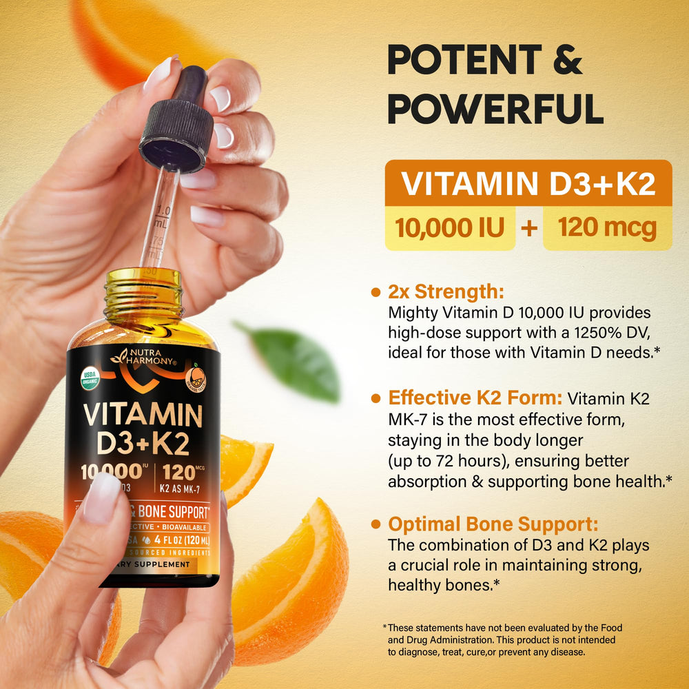NutraHarmony bottle close-up label emphasizes quality and safety.