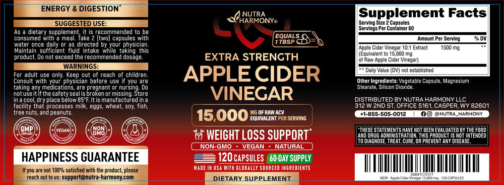 NutraHarmony bottle label detail emphasizes purity and quality.