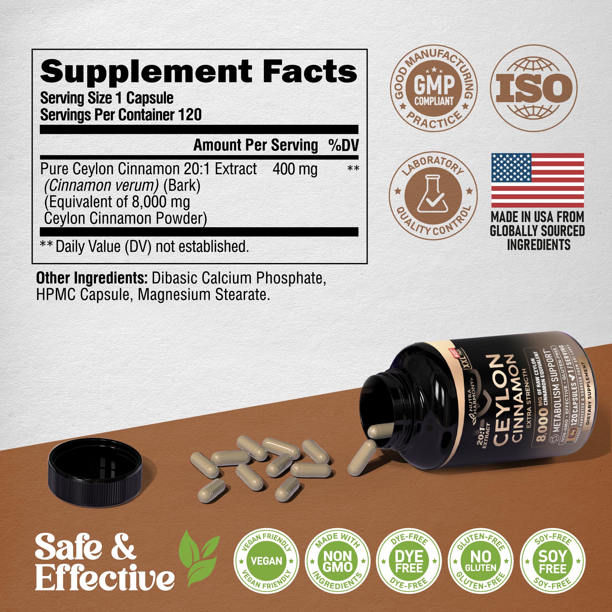 Morning routine with NutraHarmony capsules ready for daily use.