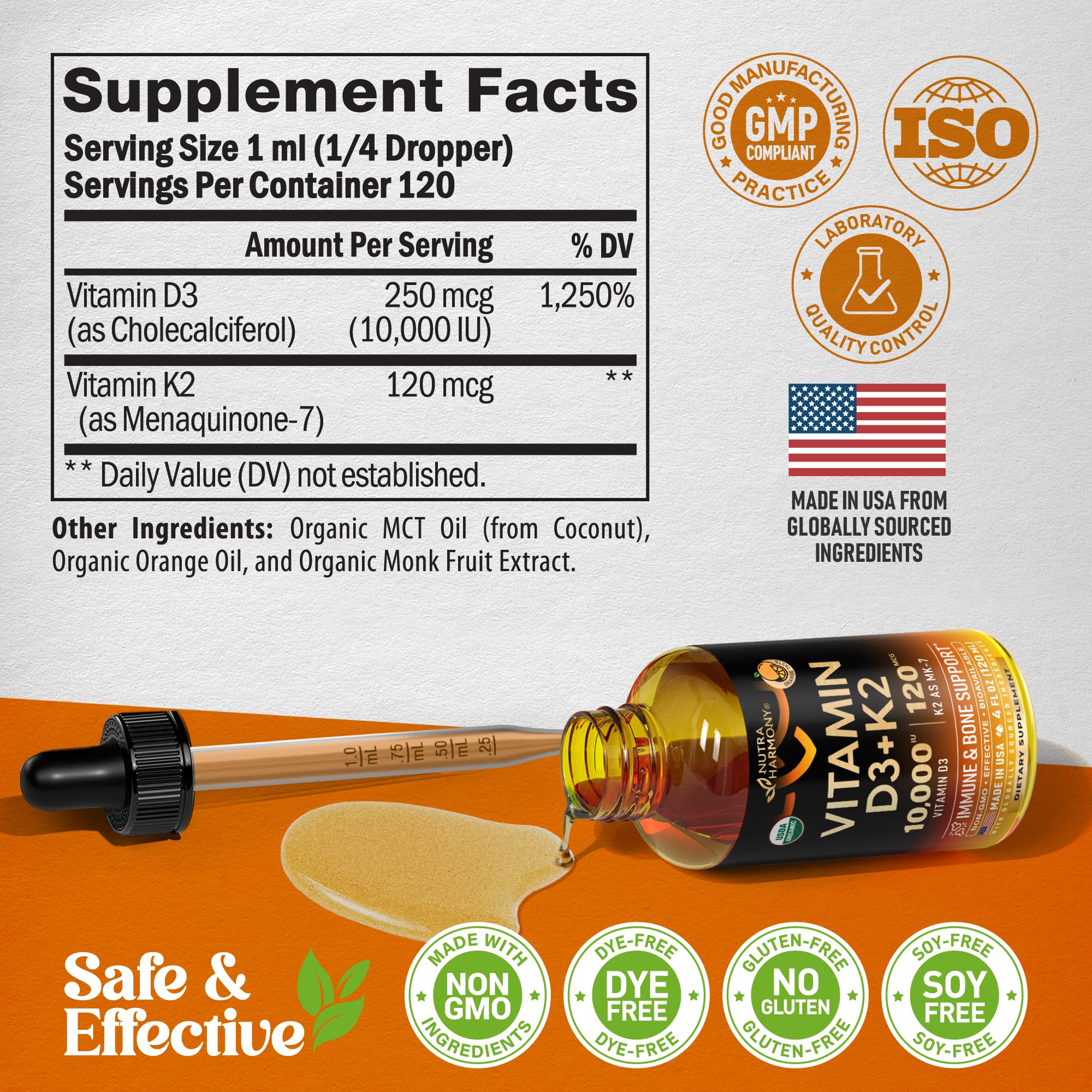 NutraHarmony drops added to water for quick, easy mixing.