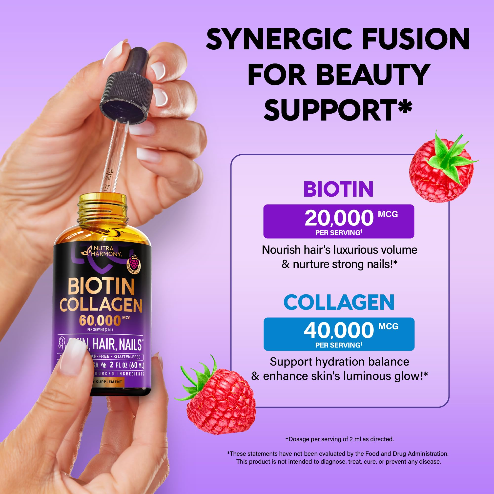 NUTRAHARMONY drops pour into glass for easy daily ritual.