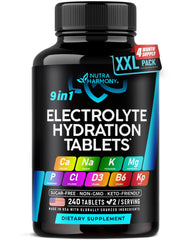 NutraHarmony Electrolytes hydration hero image shows tablets for quick replenishment during workouts.
