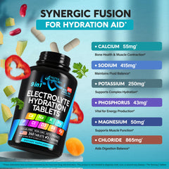 NutraHarmony Electrolytes magnesium and vitamins D3 B6 support daily energy.