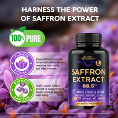 NUTRAHARMONY saffron capsules aiding concentration during study or work.