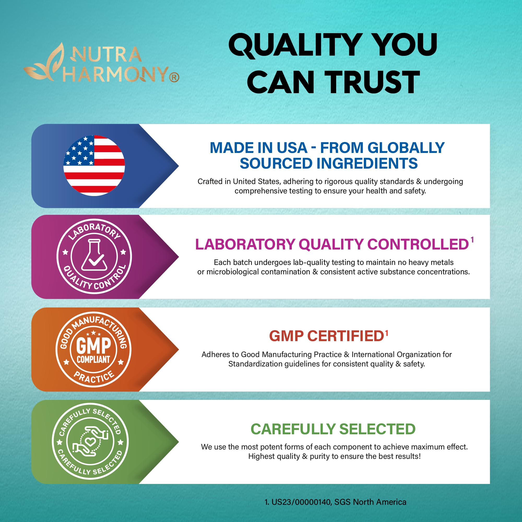 NUTRAHARMONY GABA L-Theanine daily use image shows a simple routine.