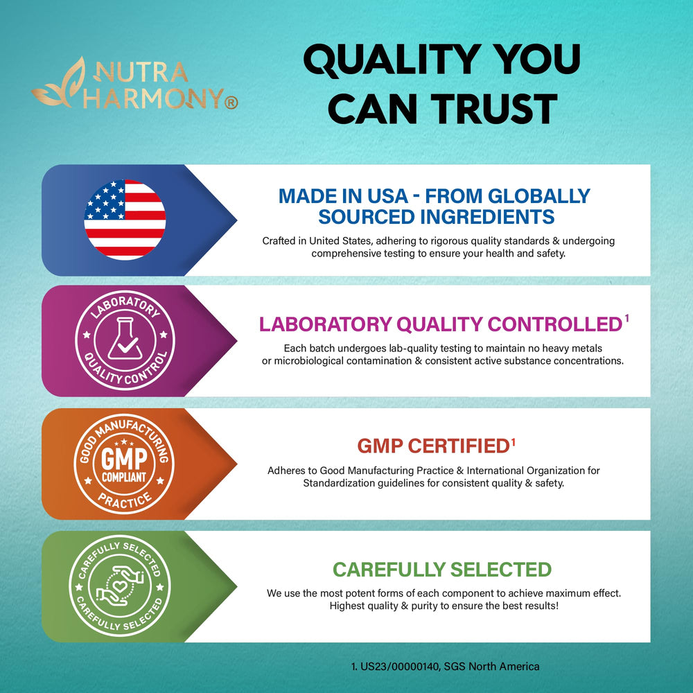 NUTRAHARMONY GABA L-Theanine daily use image shows a simple routine.